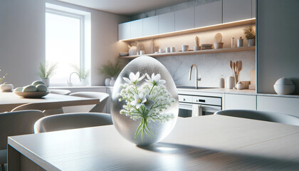 Easter decoration in a kitchen room - 755125339