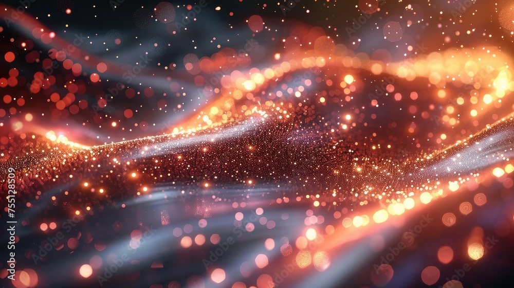 Aufkleber Beautiful abstract shiny light and glitter background. Generative AI.