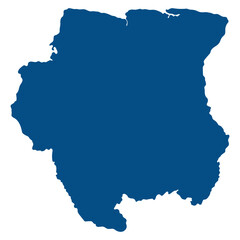 Suriname map. Map of Suriname in blue color