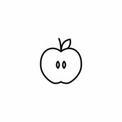 Half Apple Fruit Food icon