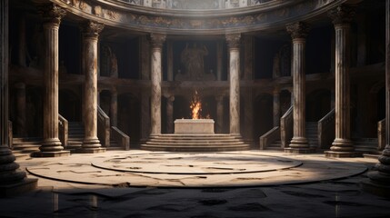 Fototapeta premium Interior of an ancient Roman or Greek temple.