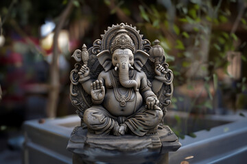 Ganapathi, Ganesha, statue of Hindu deity - obrazy, fototapety, plakaty