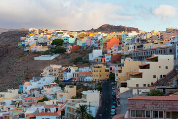Panorama of the city of San Sebastian de la Gomera on the island of La Gomera. Spain