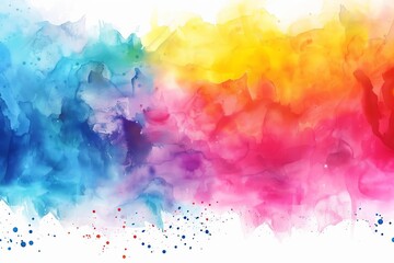 Vibrant watercolor splash background in a rainbow of hues