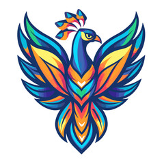 Obraz premium Vector esports logotype bird peacock on white background, logo peacock, icon peacock, sticker peacock, symbol peacock, emblem peacock