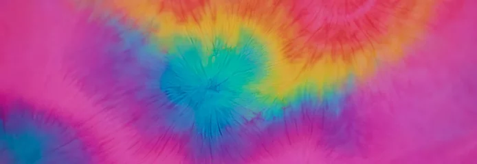 Papier Peint photo autocollant Mélange de couleurs Colorful rainbow paint on cotton fabric abstract texture lantern. Tie dye Fashionable colorful explosive wallpaper. hippie background. Decorative memorable design.