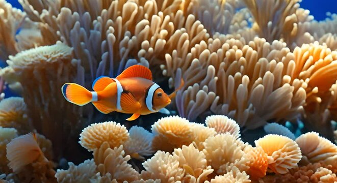Clown fish in the sea.
