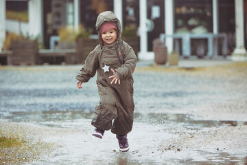 Charming child playing in Denmark