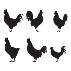 A black silhouette chicken set
