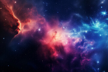Fototapeta premium Nebula and galaxies in space. Abstract cosmos background