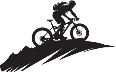 Obraz na płótnie Canvas Mountain Majesty Emblem Trailblazing Cyclist Summit Strider Insignia Adventure Awaits