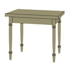 Image of a desk on supports, isolated vector