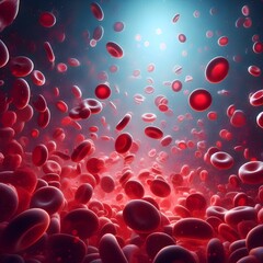 Abstract Red Blood Cells Background: The Intricate Network of Life Inside the Human Body