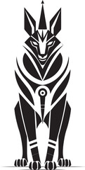 Canine Protector Reimagined An Abstract Anubis Icon for Bold Brands Anubis Ascending A Striking Mascot Logo Design in Abstract Lines
