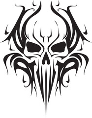 Fototapeta premium Mystical Matrix Tattooed Vector Design Resonant Relics Abstract Skull Graphics
