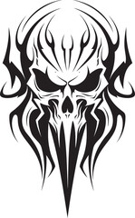 Echoes of Eternity Abstract Skull Logo Design Luminous Legacy Tattoo Vector Symbol Fusion