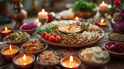 Envision the glow of candlelight illuminating a Passover Seder plate, showcasing the symbolic foods that represent the struggles and triumphs of the Jewish people throughout histor