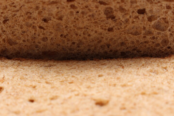 slices of bread. sliced ​​bread texture. brown bread details.