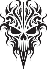 Symbolic Shadows Abstract Skull Ink Cosmic Carvings Tattoo Vector Emblem