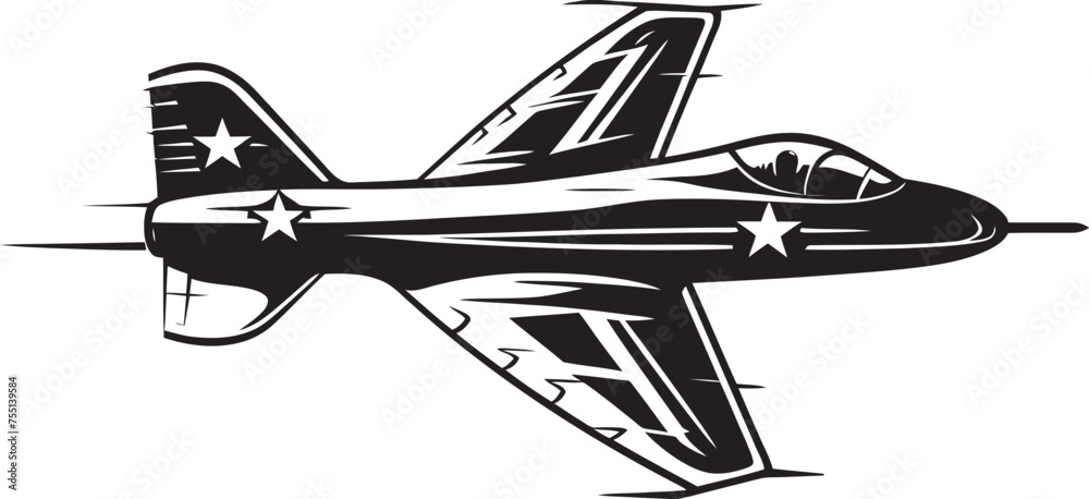 Poster Storm Squadron Thunderbolt Vector Graphic Symbol Thundering Valor Air Force Thunderbolt Iconic Vector Emblem