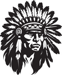 Shadowed Gaze Apache Face Emblematic Brave Protector Apache Logo Graphic