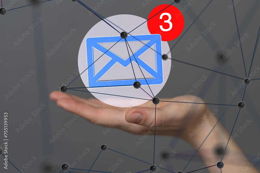 Poster mail communication support contact concept service