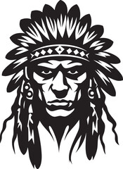 Silent Sentinel Tribal Emblem Vector Tribal Guardian Apache Logo Emblem