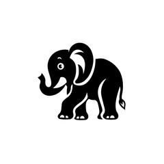 Cartoon elephant facing left