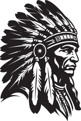 Spirit of the Brave Apache Emblematic Vector Desert Guardian Apache Face Iconic Symbol