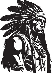 Brave Sentinel Apache Icon Vector Thunder Majesty Tribal Emblem Icon