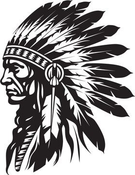 Silent Warrior Apache Icon Design Tribal Majesty Tribal Emblem Vector