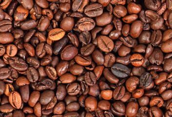 Coffee beans isolated, strong beans
