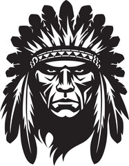 Tribal Triumph Apache Logo Vector Icon Warriors Resolve Apache Face Emblematic Graphic