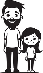 Obraz na płótnie Canvas Family Love Happy Father and Daughter Vector Daddys Joyful Adventures Cartoon Logo Iconography