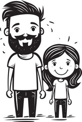 Heartwarming Moments Cartoon Logo Graphic Daddys Delight Happy Family Emblem