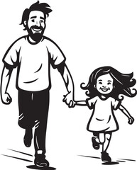 Cheerful Adventures Father Daughter Graphic Daddys Joyride Cartoon Logo Iconography