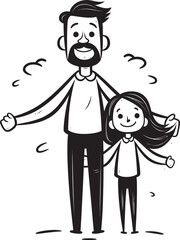 Daddys Joyful Bond Cartoon Logo Symbol Loving Laughter Happy Family Logo