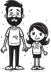 Cheerful Adventures Cartoon Logo Graphic Daddys Joyride Happy Father and Daughter Icon