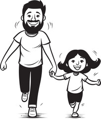 Joyful Bonding Cartoon Logo Design Dads Delight Cartoon Bonding Emblem