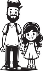 Daddys Joyride Father Daughter Vector Icon Cherished Bond Cartoon Emblematic Icon