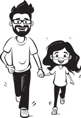 Daddys Girl Father Daughter Emblematic Graphic Joyful Together Cartoon Logo Symbol