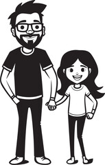 Daddys Love Happy Family Symbol Fun filled Moments Cartoon Iconic Design