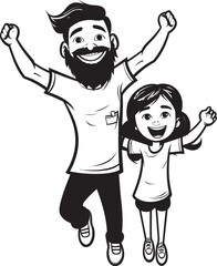 Daddys Little Angel Happy Family Icon Heartfelt Happiness Cartoon Iconic Symbol