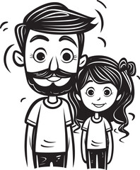 Playful Partners Cartoon Logo Design Daddys Little Sunshine Father Daughter Vector Icon