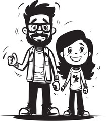 Daddys Sweetheart Father Daughter Icon Joyful Adventures Cartoon Logo Symbol