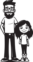 Obraz na płótnie Canvas Loving Moments Father and Daughter Emblem Joyful Journeys Cartoon Logo Design