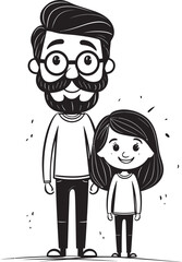 Daddys Little Angel Father Daughter Icon Cherished Connection Cartoon Logo Emblem