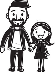 Obraz na płótnie Canvas Heartwarming Moments Father Daughter Vector Design Daddys Girl Cartoon Logo Icon