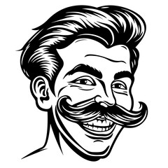 Smiling Man Mustache