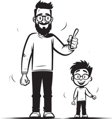 Playful Partners Father Son Vector Emblem Daddys Little Buddy Cartoon Symbolic Emblem